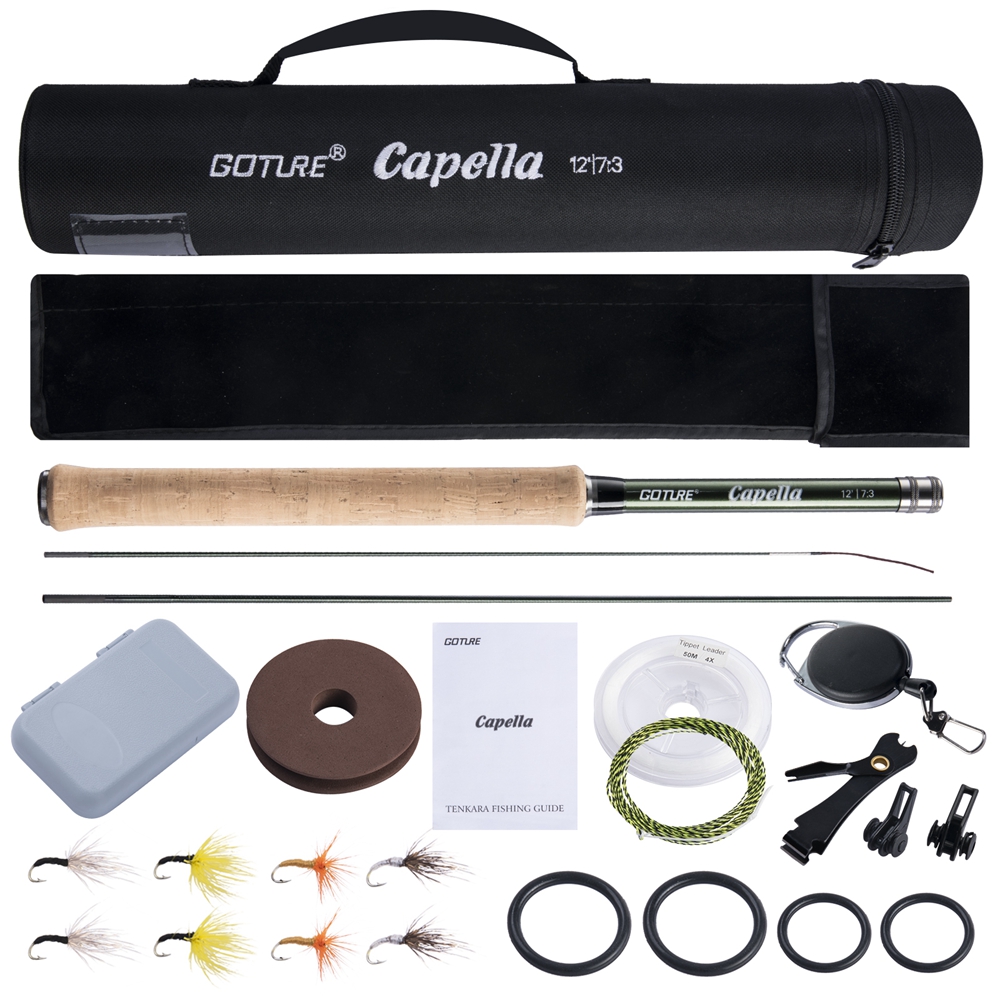 Fishing Rod Carbon Fiber - Goture Tenkara Sinek Olta Combo 3.6